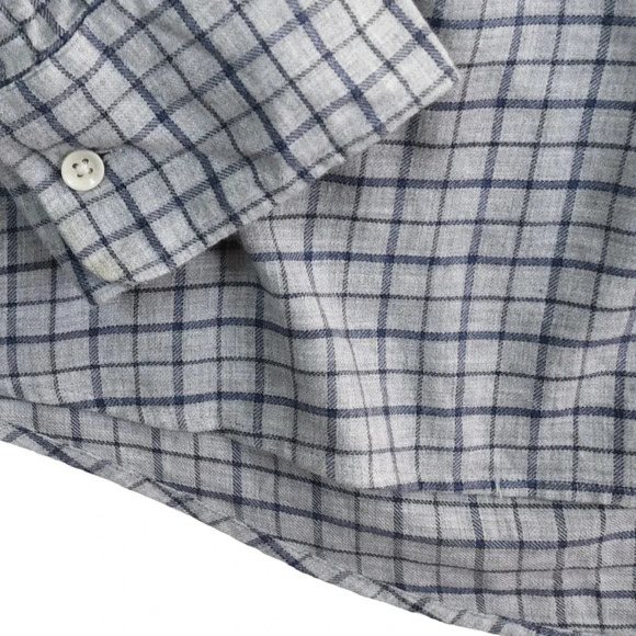 FAHERTY || Men's Soft Light Flannel Ash Grey Plaid Size XL *Small flaws* - Picture 4 of 10
